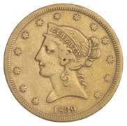 1839 $5.00 Liberty Head Gold Half Eagle