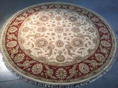 HAND KNOTTED ZIGHLER RUG ROUND 8X8
