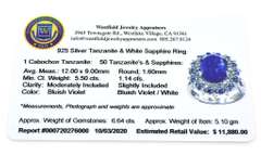 Regal Tanzanite & White Sapphire Ring in Sterling Silver