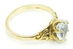 Beautiful Antique 10K Gold Aquamarine Ring, 5.25