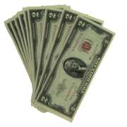 10 Consecutive CU 1953 B Series $ 2 US Notes From a Pack