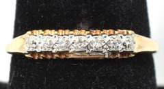 Dainty Diamond Chip Band in Yellow Gold