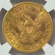 Super Choice BU 1901 $5 Liberty Gold Piece. NGC MS62