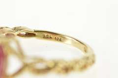 10K Yellow Gold 4.50 Ct Natural Ruby Oval Ornate Twist Cocktail Ring