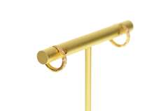 14K Yellow Gold Classic Cubic Zirconia Inset Huggies Hoop Earrings