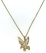 14K Yellow Gold Landing Eagle Necklace