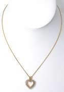 Beautiful Diamond Heart Necklace in Yellow Gold