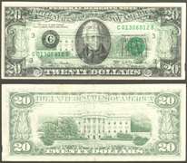 $1 1981 Cutting Error showing tip of sheet
