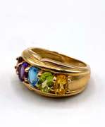 Trendy 14kt Multi-Gemstone Band