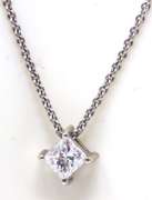 Gorgeous 18kt Princess Cut Diamond Necklace