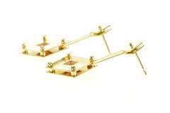 18K Yellow Gold M. Good Designer Citrine Square Dangle Earrings