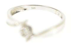 14K White Gold Round Flower Diamond Cluster Bypass Ring