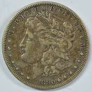 Boldly-defined 1890-CC Morgan Silver Dollar. Key date