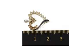 10K White Gold Graduated Fancy Diamond Heart Love Symbol Pendant