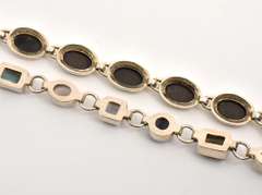 Pair of 2 Sterling Stone Bracelets