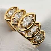 Sparkling 5 Marquise Diamond Ring
