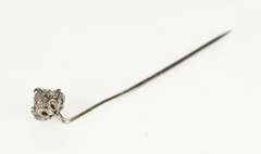Sterling Silver Etruscan Motif Decorative Ornate Round Stick Pin