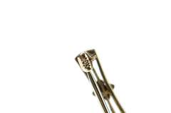 10K White Gold Art Deco Princess Amethyst Etched Bow Bar Pin/Brooch