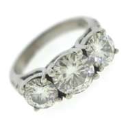 Fancy White Gold 3 Stone Moissanite Ring