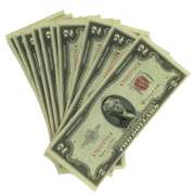 10 Consecutive CU 1953 B Series $ 2 US Notes From a Pack
