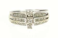 10K White Gold Diamond Encrusted Engagement Bridal Set Ring