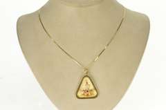 14K Yellow Gold Retro Ornate Enamel Candle Birthday Cake Charm/Pendant