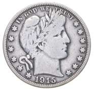 1915 Barber Half Dollar
