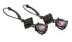 Sterling Silver Amethyst Drop Earrings