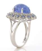 Regal Tanzanite & White Sapphire Ring in Sterling Silver
