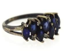 Sterling Silver Dark Blue Topaz Ring