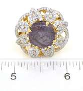 Colossal Genuine 16.71CTS Star Ruby & White Sapphire Ring in Vermeil