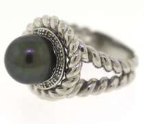 Sterling Silver Black Pearl Ring