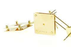18K Yellow Gold M. Good Designer Citrine Square Dangle Earrings