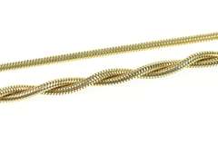 Gold Filled Retro Ornate Twist Snake Chain Collar Necklace