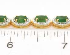 Gorgeous Emerald & Diamond Bracelet in Vermeil