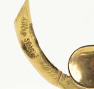 14K Yellow Gold Natural Opal Ruby Etched Flower Statement Pin/Brooch