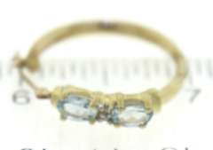 Gorgeous 14kt YG Oval Cut Aquamarine and Diamond Hoop Earrings