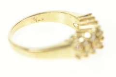 14K Yellow Gold 0.28 Ctw Squared Tiered Diamond Cluster Band Ring