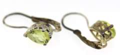 Sterling Silver Yellow quatrz Drop Earrings