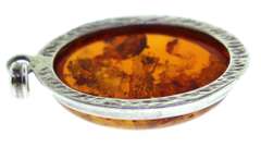 Sterling Silver Amber Color Pendant
