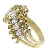 Fantastic Marquise and Round Brilliant Cut Diamond Ring