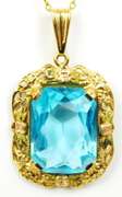 Stunning 10K Tri-Color Gold Topaz Pendant & Chain