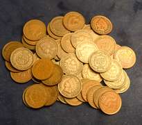 Lot of Indian Head Cents Circulated Coins 55 Total