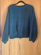 Green Cable knit Sweater- Small
