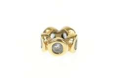 14K Yellow Gold Pandora Lights Aquamarine Spacer Retired Charm/Pendant