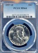 1957 D PCGS MS 64 50 C