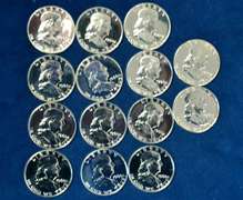 Lot of 14 1960 Franklin  50 C Proof