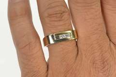 14K Yellow Gold 0.40 Ctw Men's Diamond Two Tone Wedding Band Ring