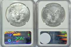 Perfect NGC MS70 graded 2011 & 2012 $1 Silver Eagles
