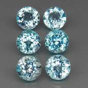Superb quality 9.75ct 6 pc Swiss blue Topaz set